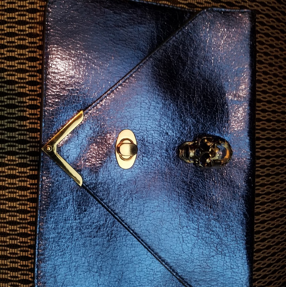 Cobalt blue large clutch purse